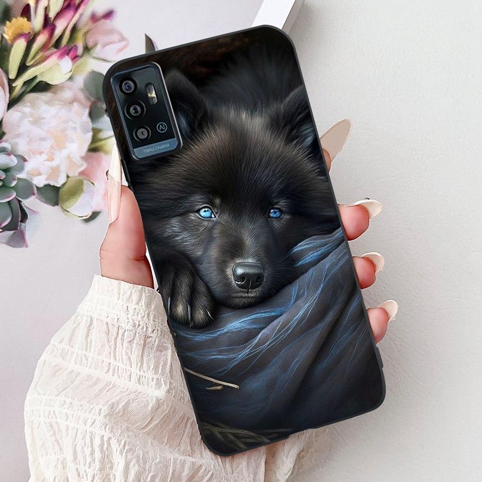 Für ZTE Blade A51 Hülle Für ZTE Blade A71 Case A7030 Luxus Schmetterling Liebe Süße Katze Cool Hübsch Löwe Bemalt Schwarzes Silikon