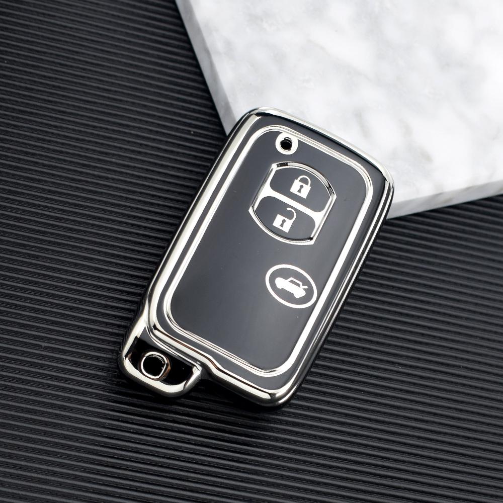 

3 Кнопки ТПУ Чехол для Пульта Автомобильного Ключа для Toyota Camry Prius Land Cruiser Prado 150 Crown для Subaru Foreste XV Корпус Брелок чёрный/серебряный
