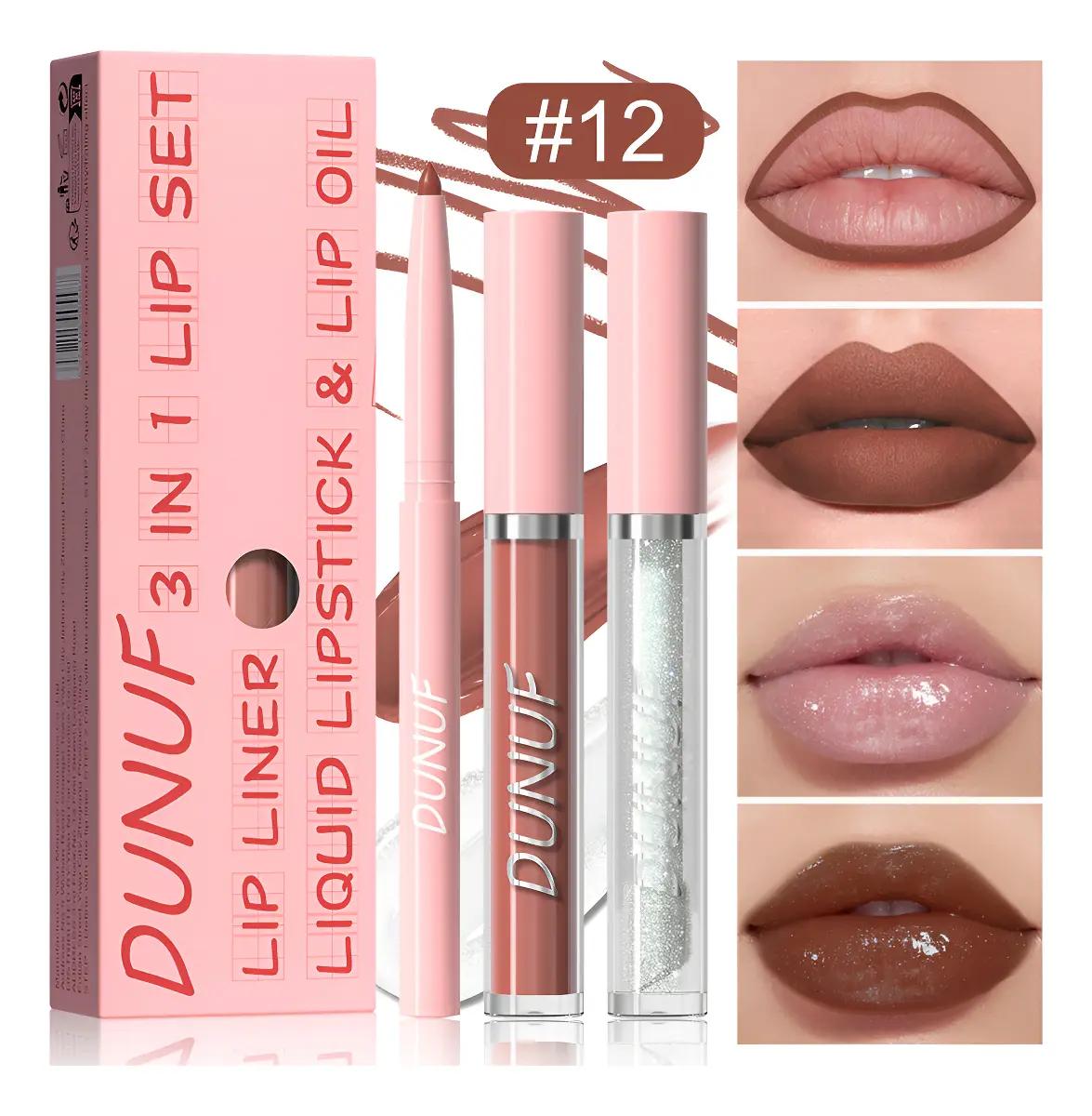 Dunuf Matte Lip Liner and Lip Oil Set
