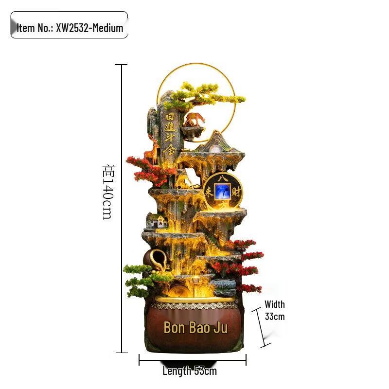 Feng Shui Rockery Flowing Water Fountain with Fish Tank
