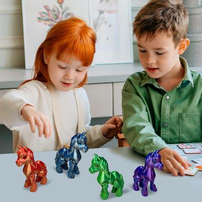 3D Tištěná Figurka Koně Pohyblivé Klouby Figurka Poníka Kloubový Model Zvířete Fidget Hračka Domácí Kancelář Stolní Dekorace Ornament