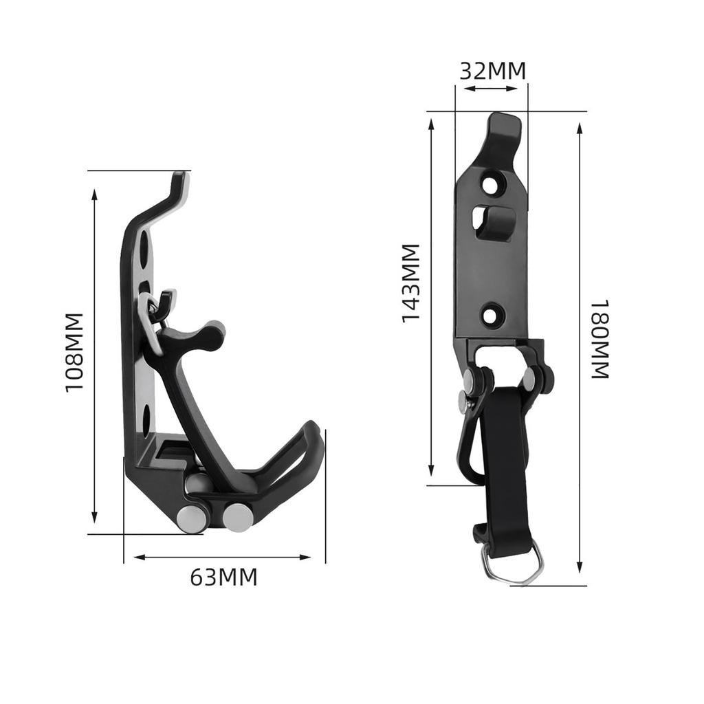 2PCS Shovel Holders, Metal Shovel Mounts for Roof Rack, Quick Release Mount Kit for Trucks Boats, Wall Mounting Brackets Black