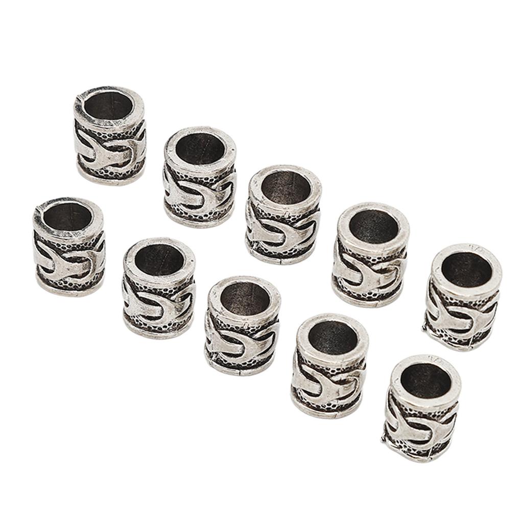 20pcs Alloy Beard Beads Retro Hair Tube Beads Jewelry DIY Pendant for Bracelet Necklace Making
