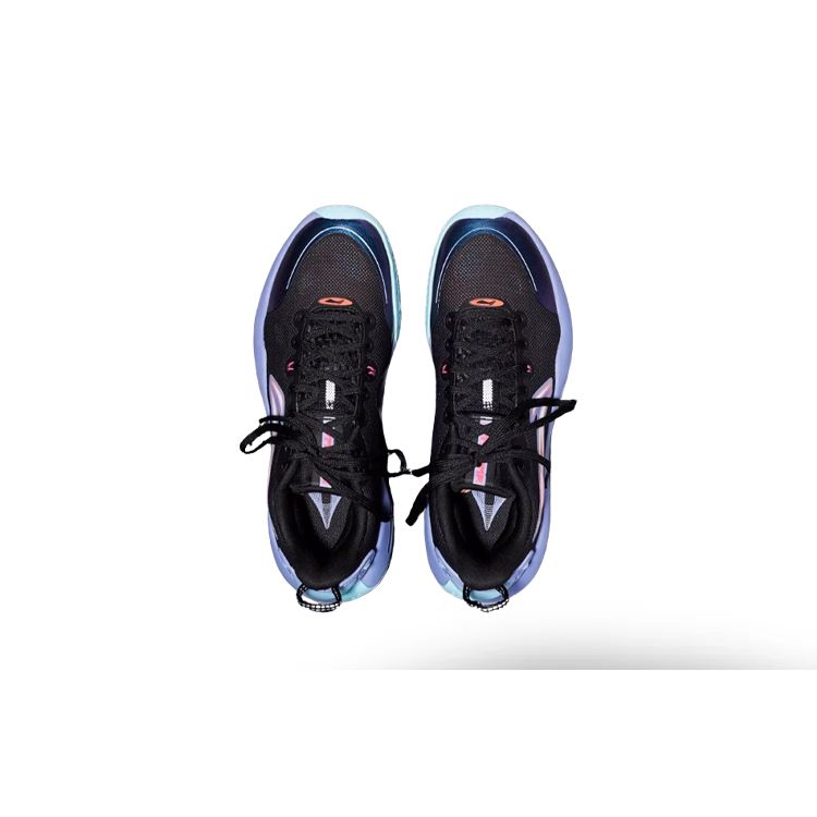 Li Ning Yu Shuai Team Shock Absorption Anti-Slip Wear-Resistant Low-Top Basketball Shoes Men sneakers Black Purple ABPT039-2