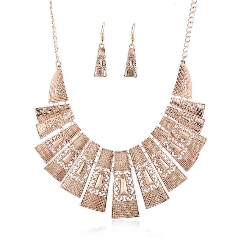 Vintage Artistic Alloy Necklace And Earring Set Casual Wear Accessories Clothing