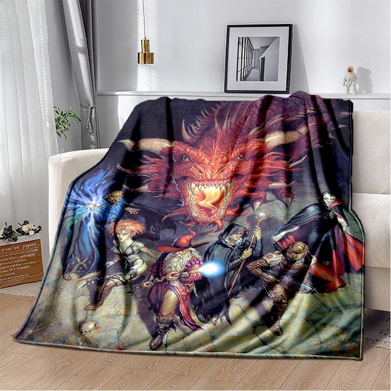 Dungeons & Dragons Überwurfdecke Mit Würfelmuster – 91x147 Cm, Seidig Weich, 100% Polyester, Maschinenwaschbar