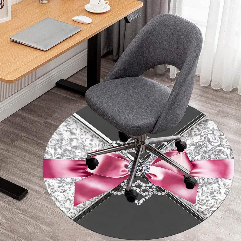 

1pc Diamond Crown Round Chair mat office Area Rug - Non-Slip, Floor Mat for Office, Bedroom, and Indoor Decor p127209 80cm by 80cm