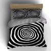 Spiral black-and-white. Bedding Duvet cover sets Duvet covers Pillowcases gifts (1 * Duvet Cover 2 * Pillowcases, without duvet insert)