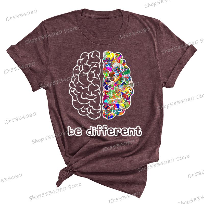 Autism Awareness Day Essential Tshirt Autist Brain Be Different Graphic T Shirts Autism Awareness Crew Neck Short Sleeve Tshirt