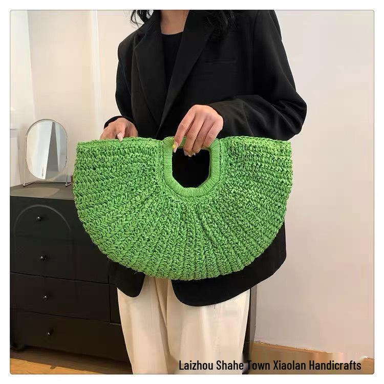 Handmade French Bohemian Crescent Woven Tote Bag