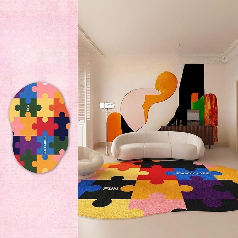 

Dopamine Color Bedroom Decor Pink Carpet Fluffy Soft Lounge Floor Mat Thicken Plush Rug Irregular Shapes Carpets for Living Room 80*120cm