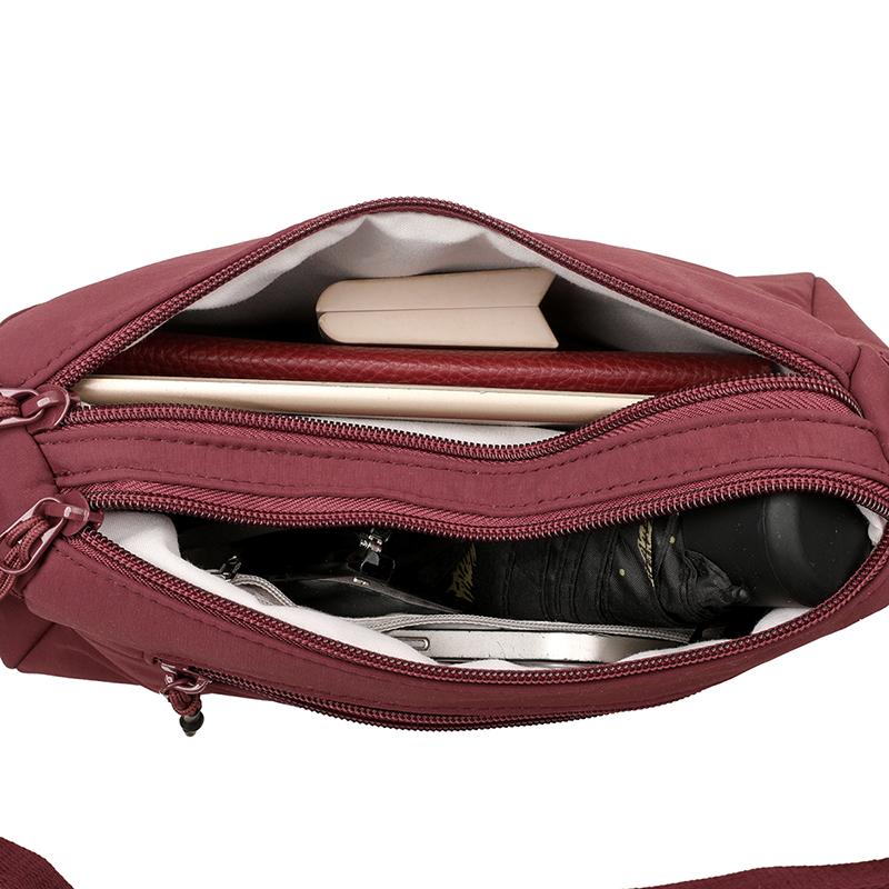 Lightweight Large Capacity Women's Crossbody Bag Lightweight Water-Repellent Nylon Shoulder Bag