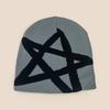 Pentagram Jacquard Simple Knitted Hat Men And Women Warm Street Personality Hip Hop Skateboard Pullover Hat
