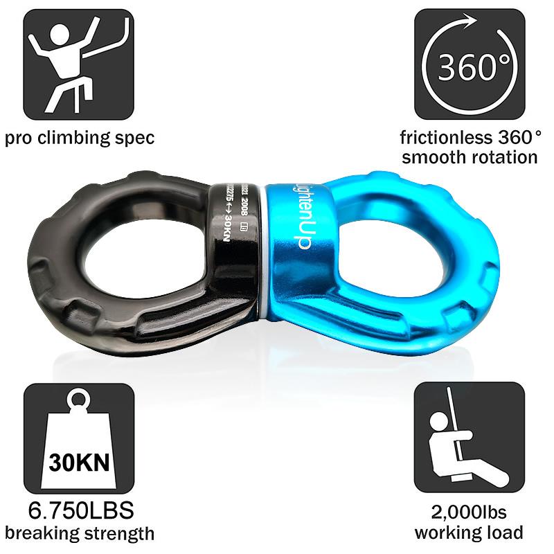 Lighten Up Outdoor Safety Rope Swivel Connector Universal Ring Gimbal Ring Rotary Connector Rotational Hammock for Aerial