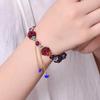 3mm Natural Garnet Flower Ball Crystal Bracelets Fashion Women Woven Transfer  Cloisonné Tassel Bangles Party Jewelry