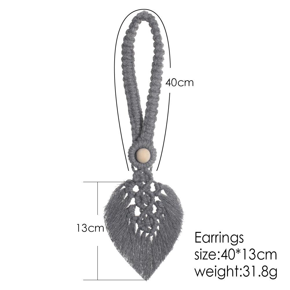 Bohemian Woven Tassel Curtain Tie-back with Leaf Rope Design