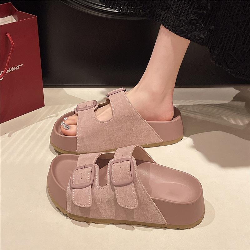 Retro platform slippers women's summer new outer wear fashionable versatile one-word sand sandals women