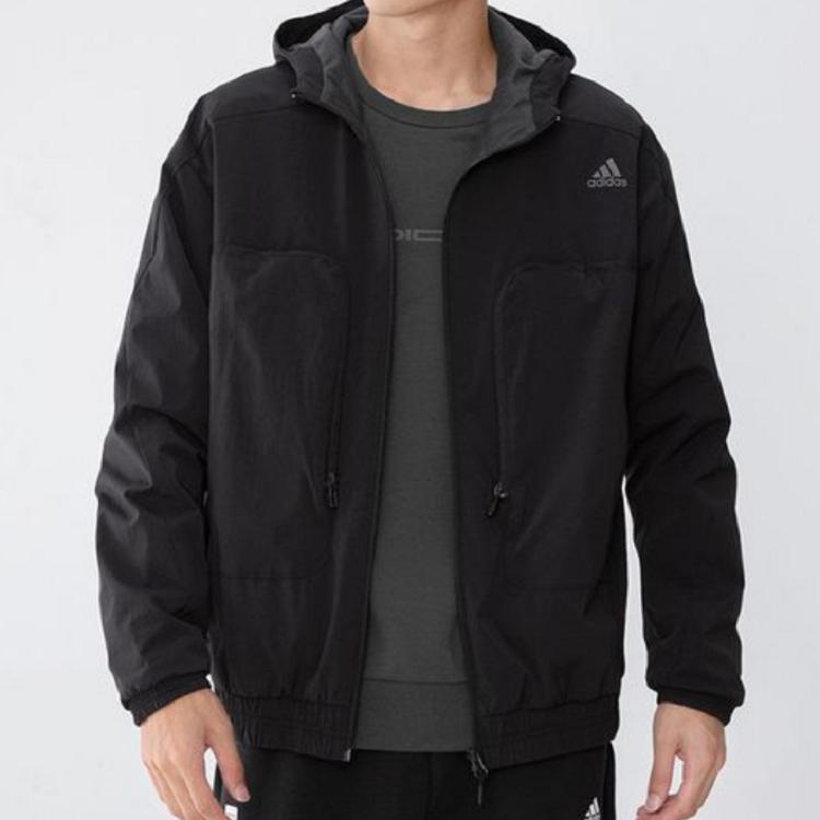 Adidas Workout Utility Hooded Jacket Men Outerwear Black H38399
