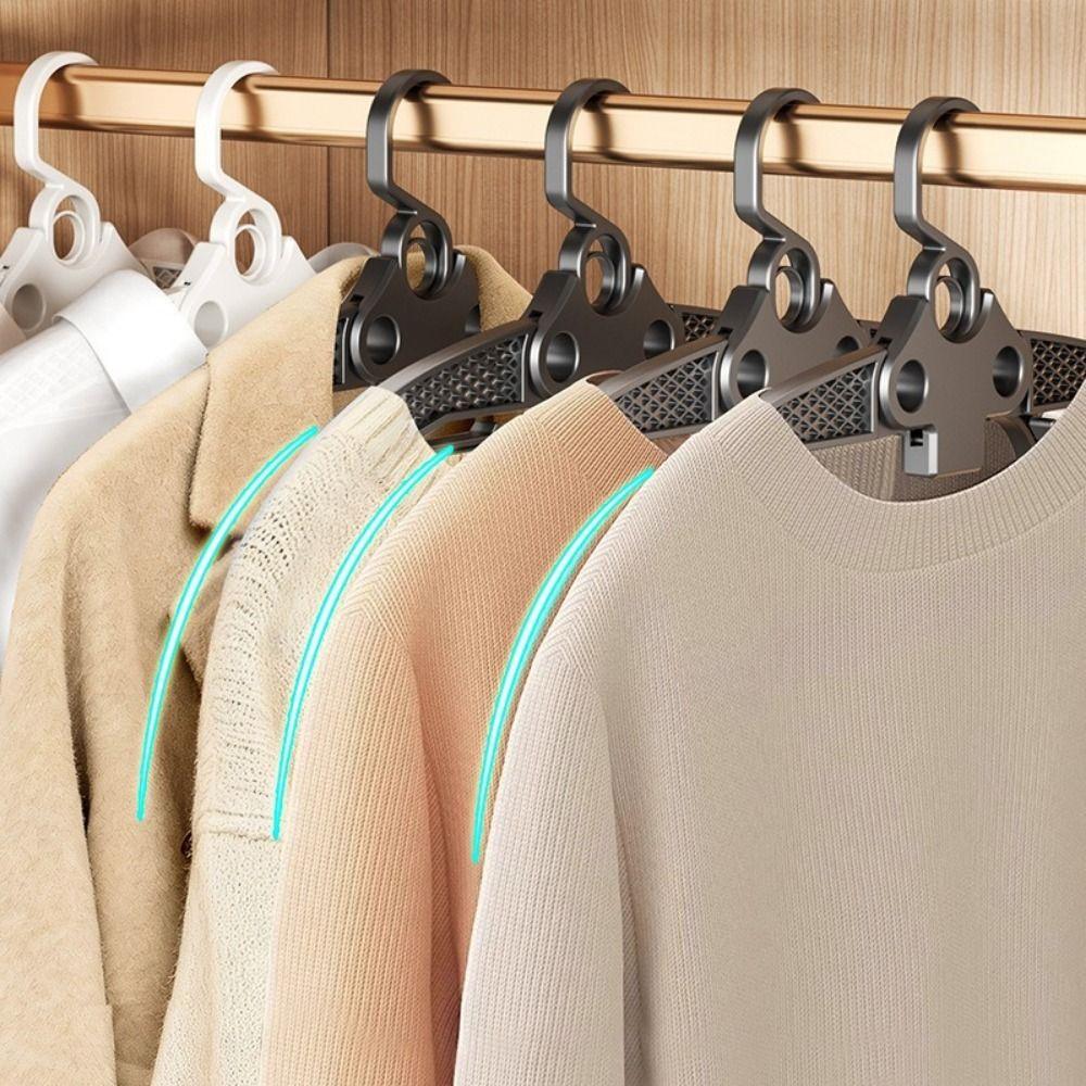 5 Pieces Wide Shoulder Portable Suit Hanger Retractable Coat Hangers Folding Clothes Hanger  Closet