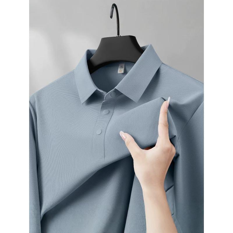 STORN Fashion New Solid Color Short Sleeve Polo Shirt Luxury Ice Silk Breathable Men Summer Business Casual Comfort Versatile T-shirt
