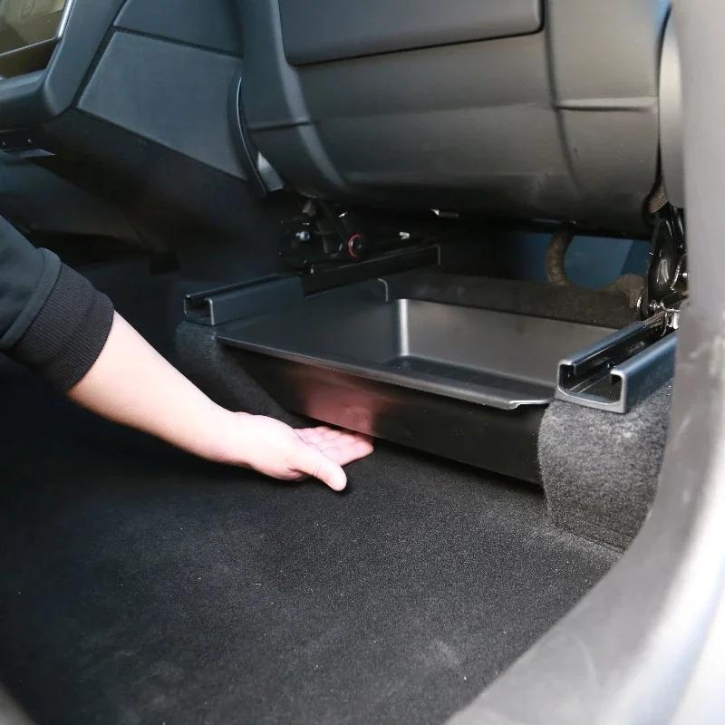 For Tesla Model Y Juniper 2025 Rear Seat Rear Lower Storage Box Car Accessories ABS Umbrella Storage Organizer Tray Interior