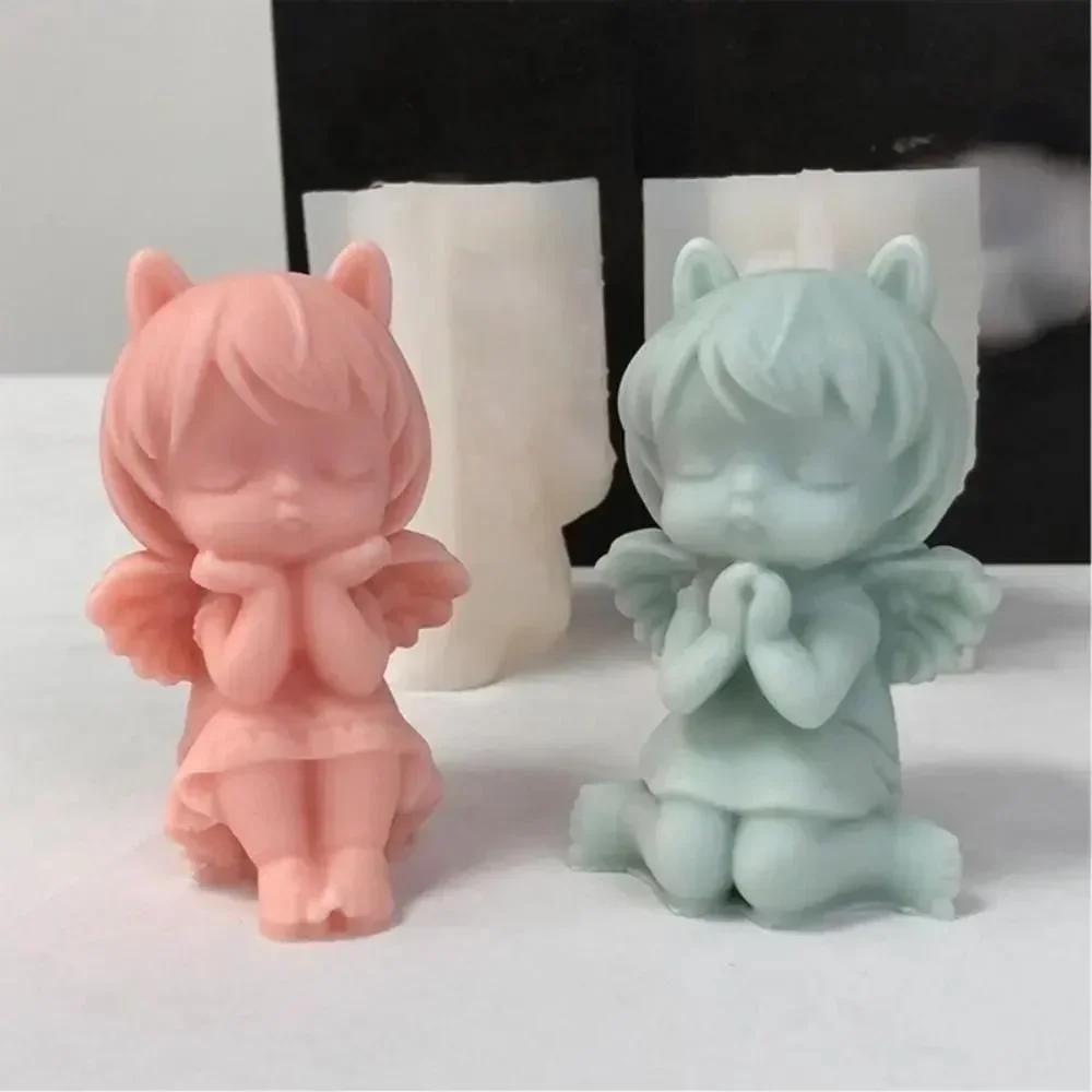 3D Ručně vyráběné formy Modlící se anděl Silikonové formy Vonná svíčka Sádrová forma DIY Epoxidová pryskyřice Sádrová forma Ozdobná forma Domácí dekorace