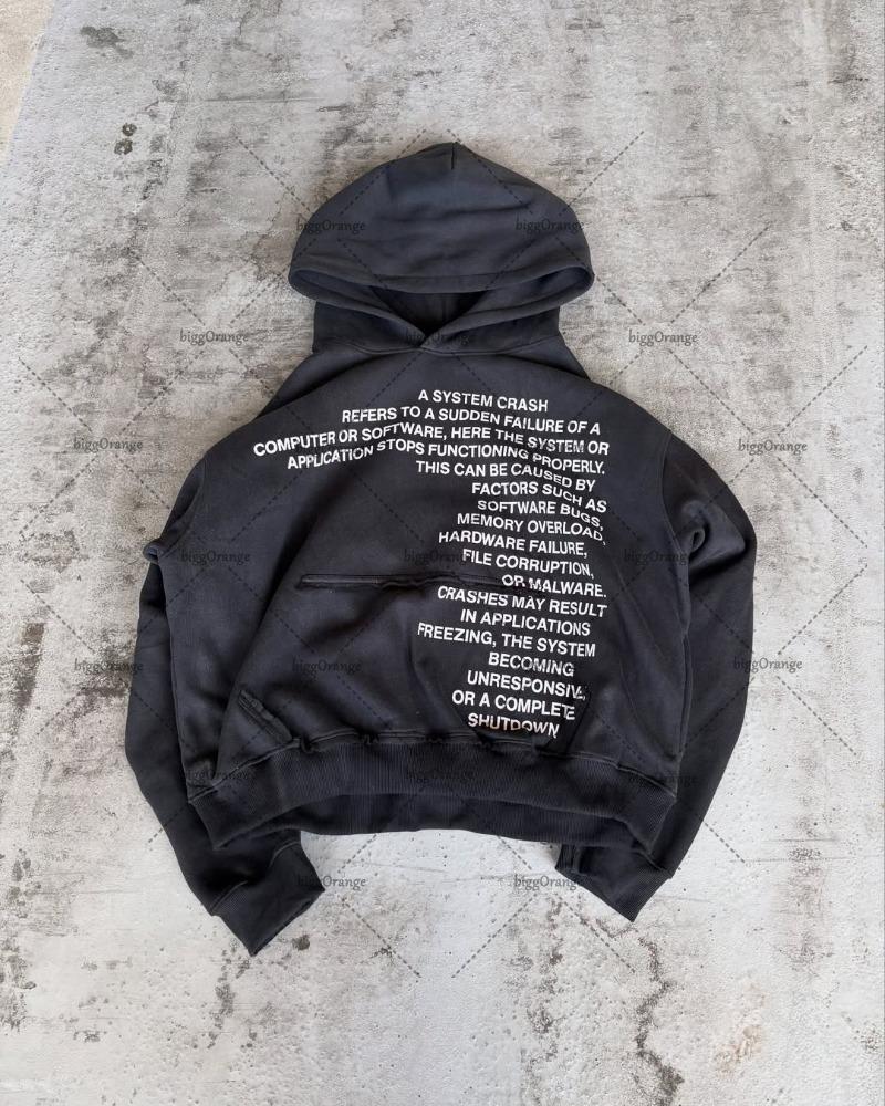 High Street Fashion Clothing Street Hip Hop Letter Pattern Fashion Loose Hoodie Men Harajuku Retro Casual Punk Sweatshirt Women