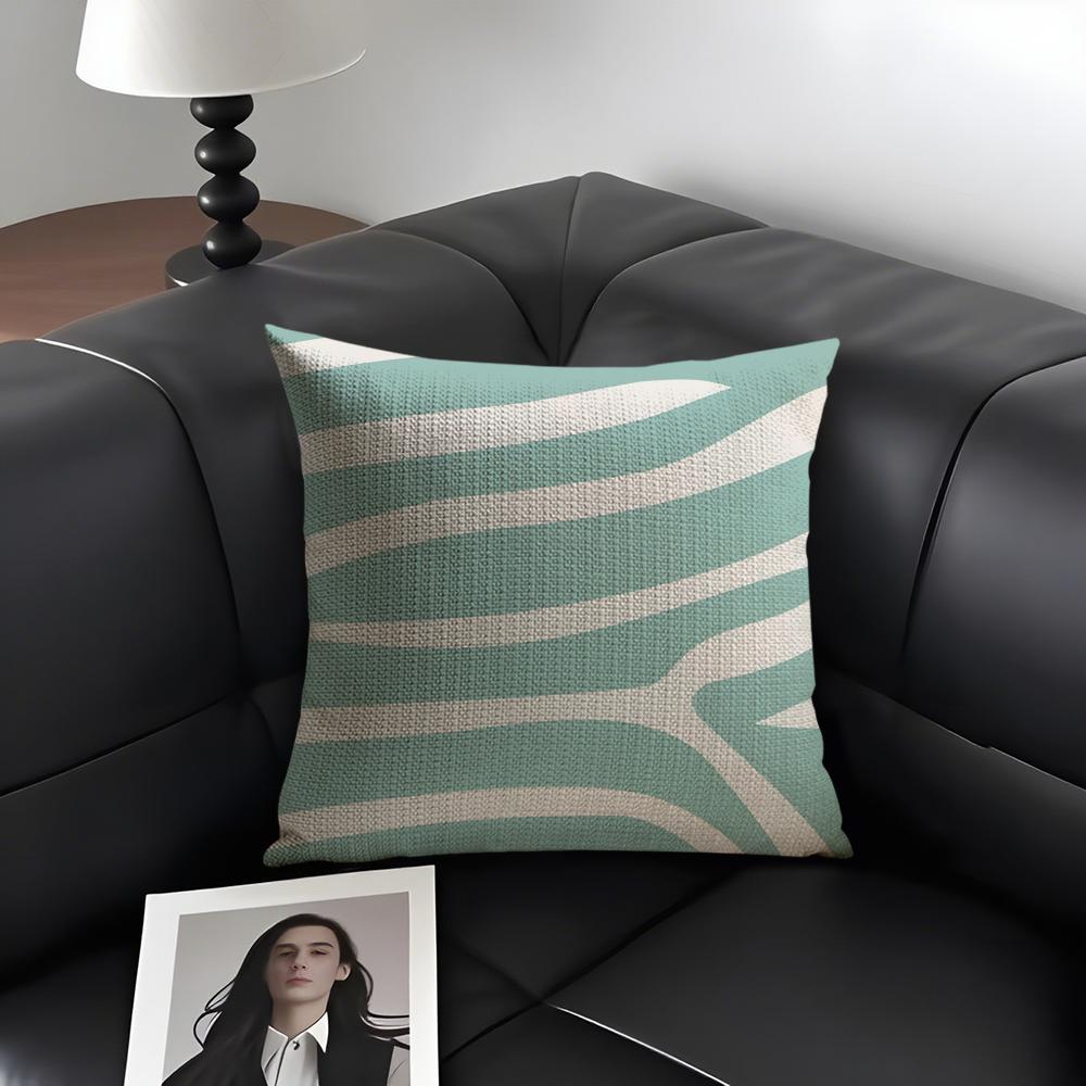 Zebra Pattern Fashion Cushion Cover Natural Linen Organic Fabric Double-Sided Printing Sofa Home Decor Gift Pillow Case