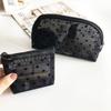 Large Capacity Love Heart Mesh Makeup Bag Zipper Transparent Cosmetic Bag Portable   Girls