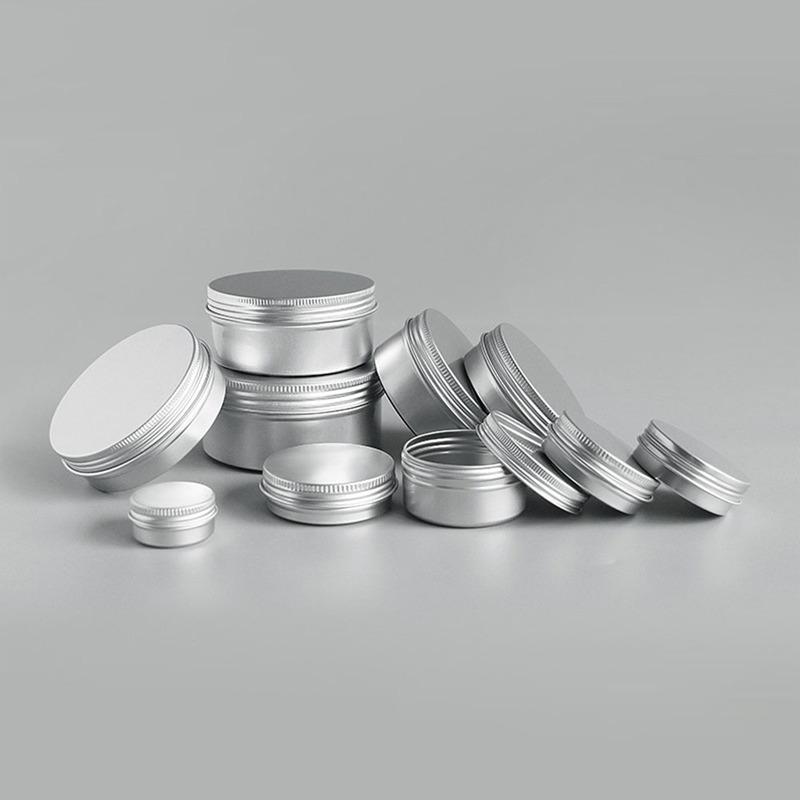 50PCS 10g 30g 50g 100g Aluminum Tin Jars Empty Cosmetics Container Metal Candle Jars with Lids Lip Balm Pot Face Eye Cream Box