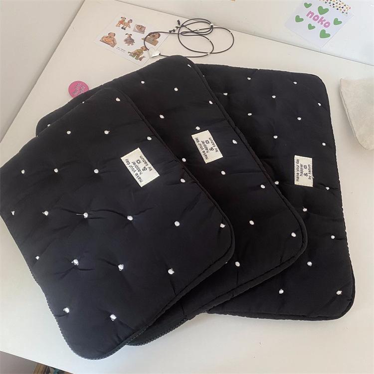

TS JYL laptop bag,INS Winter New Cotton Puffer Sleeve Tablet Case 11 13 15 Inch 11 inches чёрный