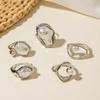 Anel Feminino de Moda em Liga com Pérola Irregular, Conjunto de 5 Anéis Retro
