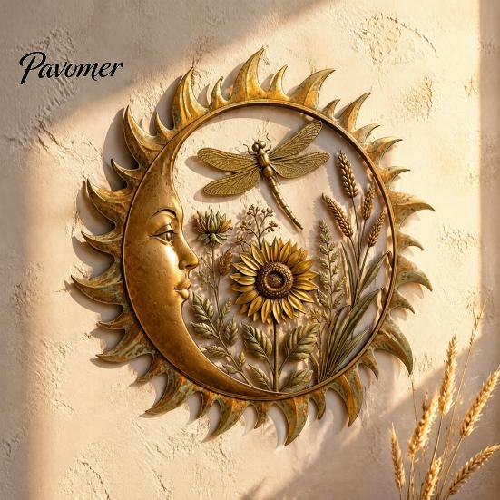 Home Interior Wall Ornament Sunshine Garden Decoration, Dragonfly/Bee/Butterfly/Bird Decor, Acrylic Sun Rustic Decorations Hanging for Indoor Outdoor