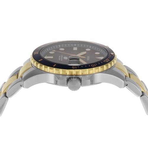 FOSSIL BLUE DIVE Three-Hand Date Two-Tone Stainless Steel Watch