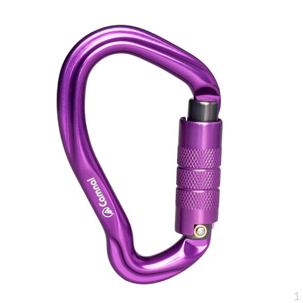 Алюминиевый запирающийся карабин для скалолазания 23KN - Муфтовое кольцо Альпинизм Спуск Purple Auto Lock