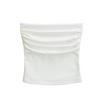 Tube top one-word collar pleated outer wear summer dopamine slim top women's summer sexy babes waist vest double layer