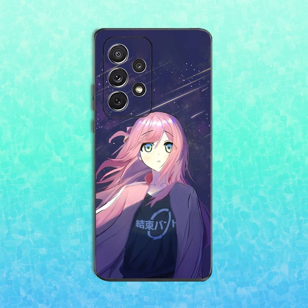 Cartoon B-Bocchi The R-Rock Phone Case For Samsung S25,S24,S23,S22,S21,S20,S10,Ultra,Plus,Lite,FE,Soft Silicone Black Cover