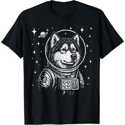 Astronaut Alaskan Malamute Space Galaxy Dog Lovers T-Shirt