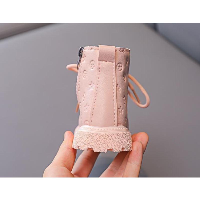 Fashion versatile children's warm short boots boys British style velvet single boots