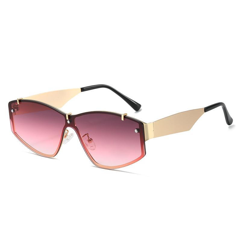 One Piece Casual Sunglasses Metal Personalized Decorative Sunshade Sunglasses Trendy Girl