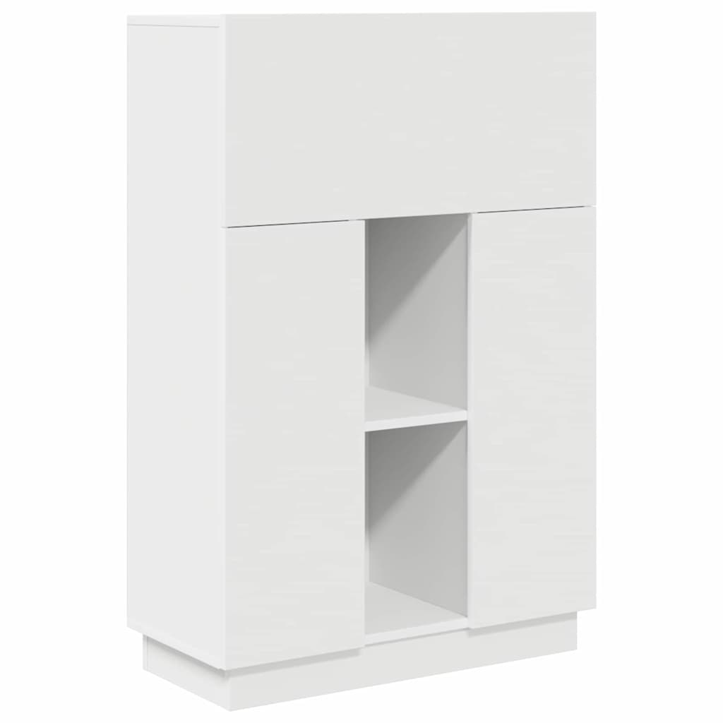 White Desk with Door 71.5 X 31.5 X 106.5 Cm Particleboard