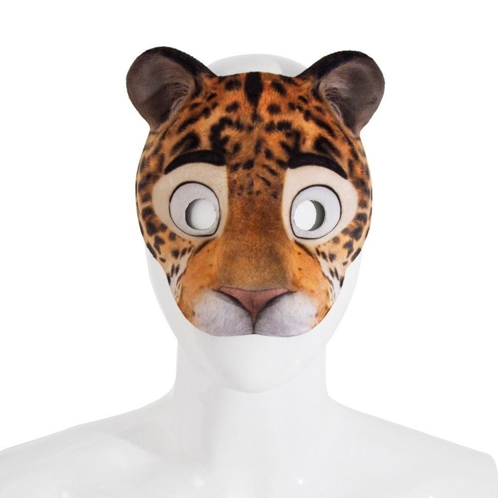 Half Face Animal Mask EVA Tiger Plush Mask Cute Halloween Mask  Carnival