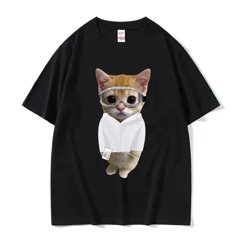 Funny Cute Banana Cat Happy Bananacat Meme Tshirt Unisex Women T-Shirt Cotton Streetwear Short Sleeve T Shirt Tee Clothes