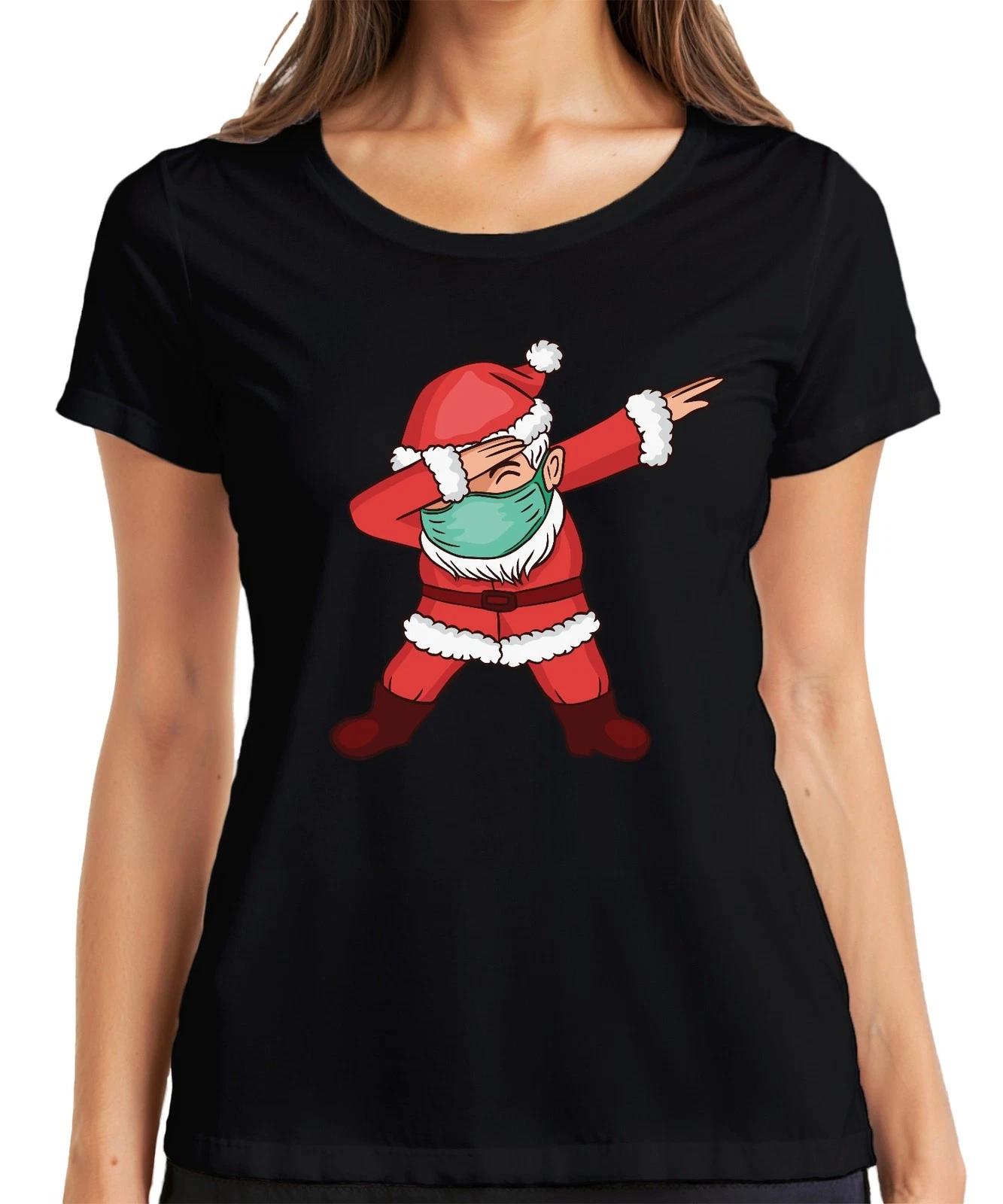 Dabbing Santa Covid Maske - Weihnachten Weihnachtsgeschenk Christmas Damen T-Shi L