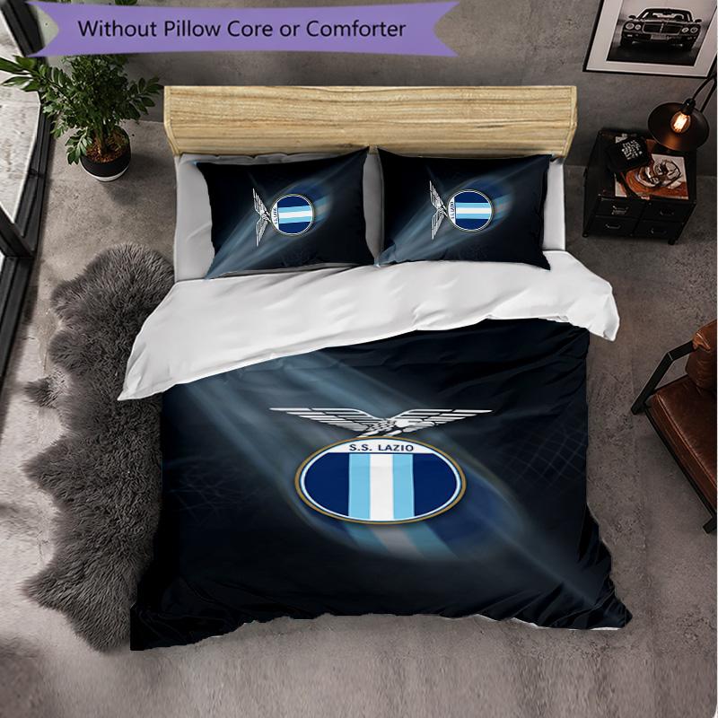 Lazio FC Themed Bedding 3Pcs Duvet Cover Set Decorative Bed Linen For Teen Room Home Decoration