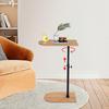 C-Shaped Side Table – Adjustable Height Bamboo & Iron Sofa Table with 360° Rotation – 88 lbs Load Capacity – Natural Wood & Black