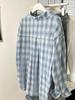 Women's Blue & White Plaid Long Sleeve Retro Shirt - Loose, Layered Versatile Casual Top for Early Autumn
