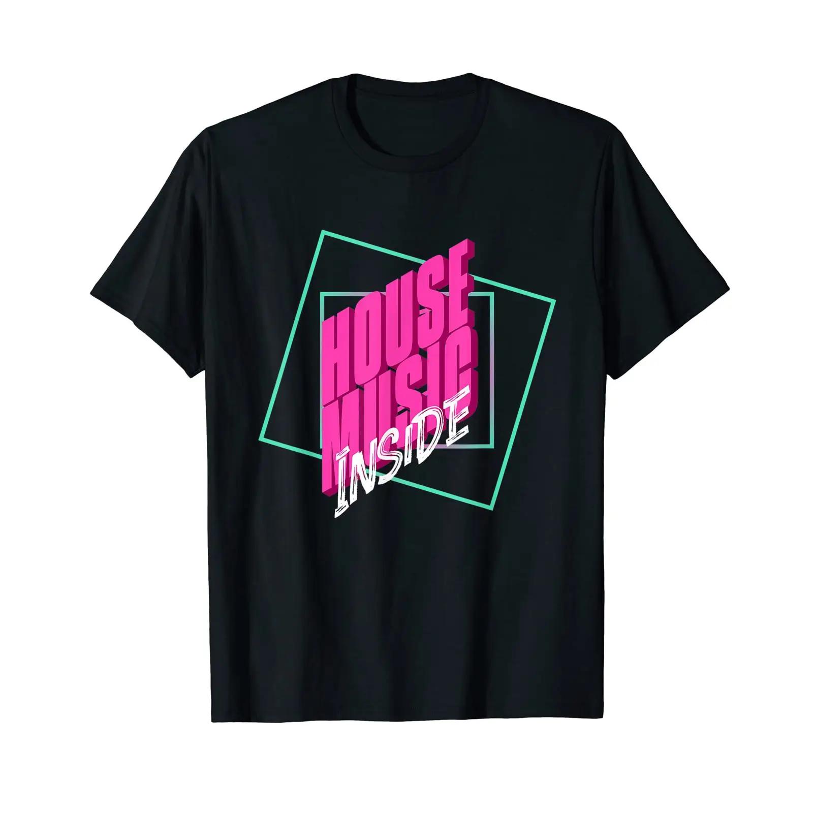 

House Music Soulful Deep DJ Festival T Shirt black vintage Washed Stretched homme fashion Comfortable Versatile Breathable S разноцветный
