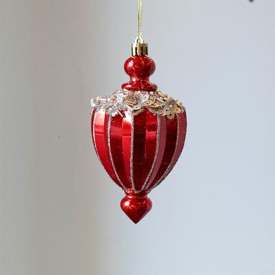 Red Christmas Tree Pendants Shatterproof Plastic Christmas Hanging Balls Acorn DIY Crafts Xmas Tree Pendant Holiday Season