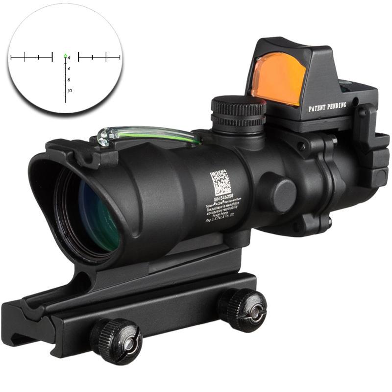 Acog 4x32 Optic Scope Riflescope Cahevron Reticle Fiber Green Red Illuminated Optic Sight With RMR